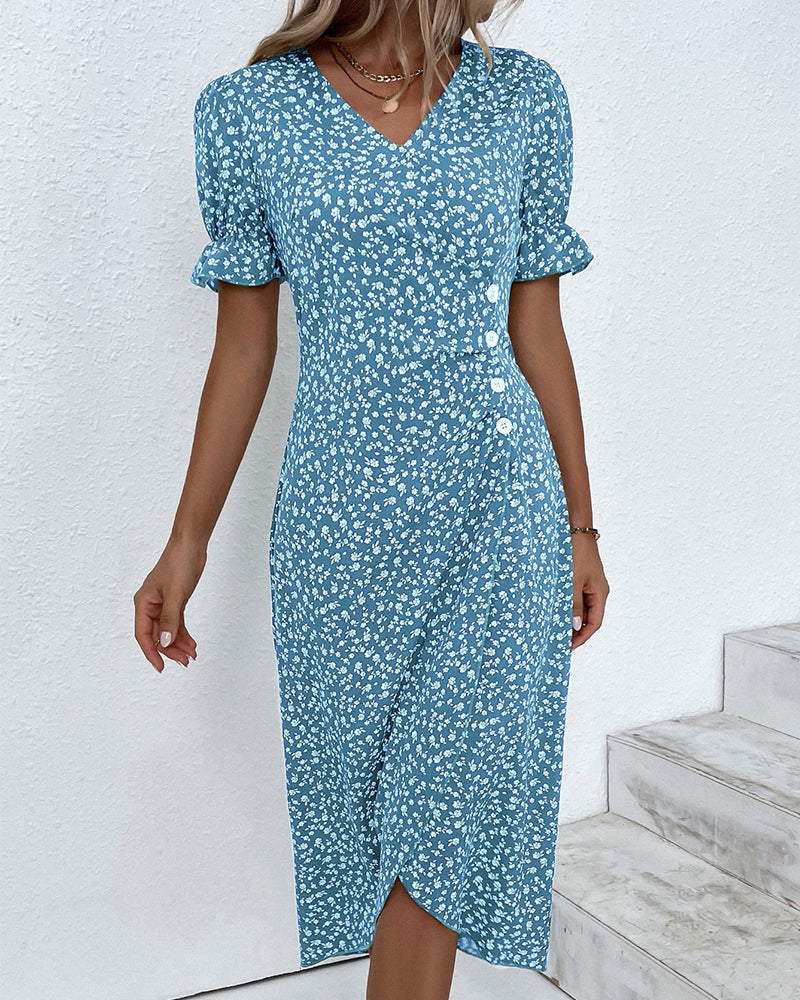 Sophie | Elegant & Comfortable Floral Dress with Short Sleeves