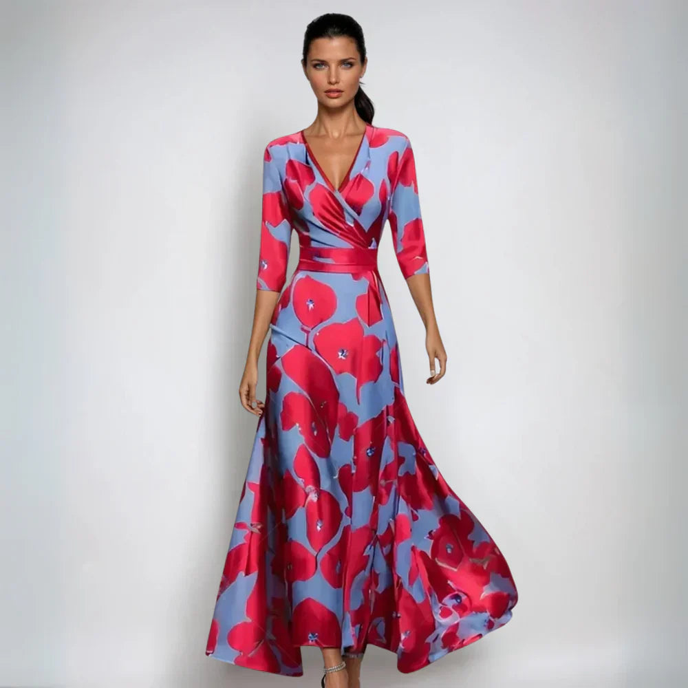 **Emily™ | Stylish Floral Wrap Dress**