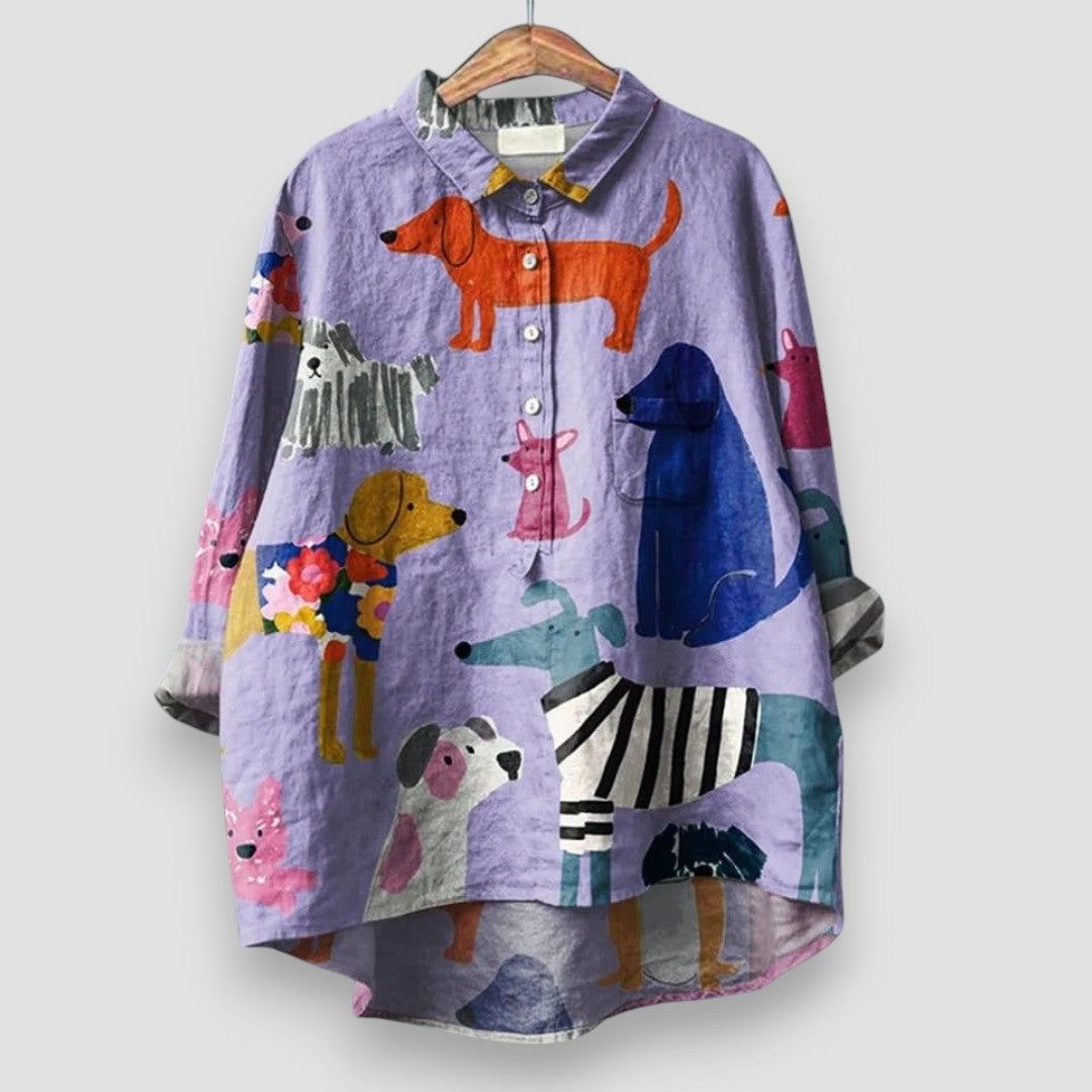 PALMIRIA | Elegant Women's Shirt with Artistic Print