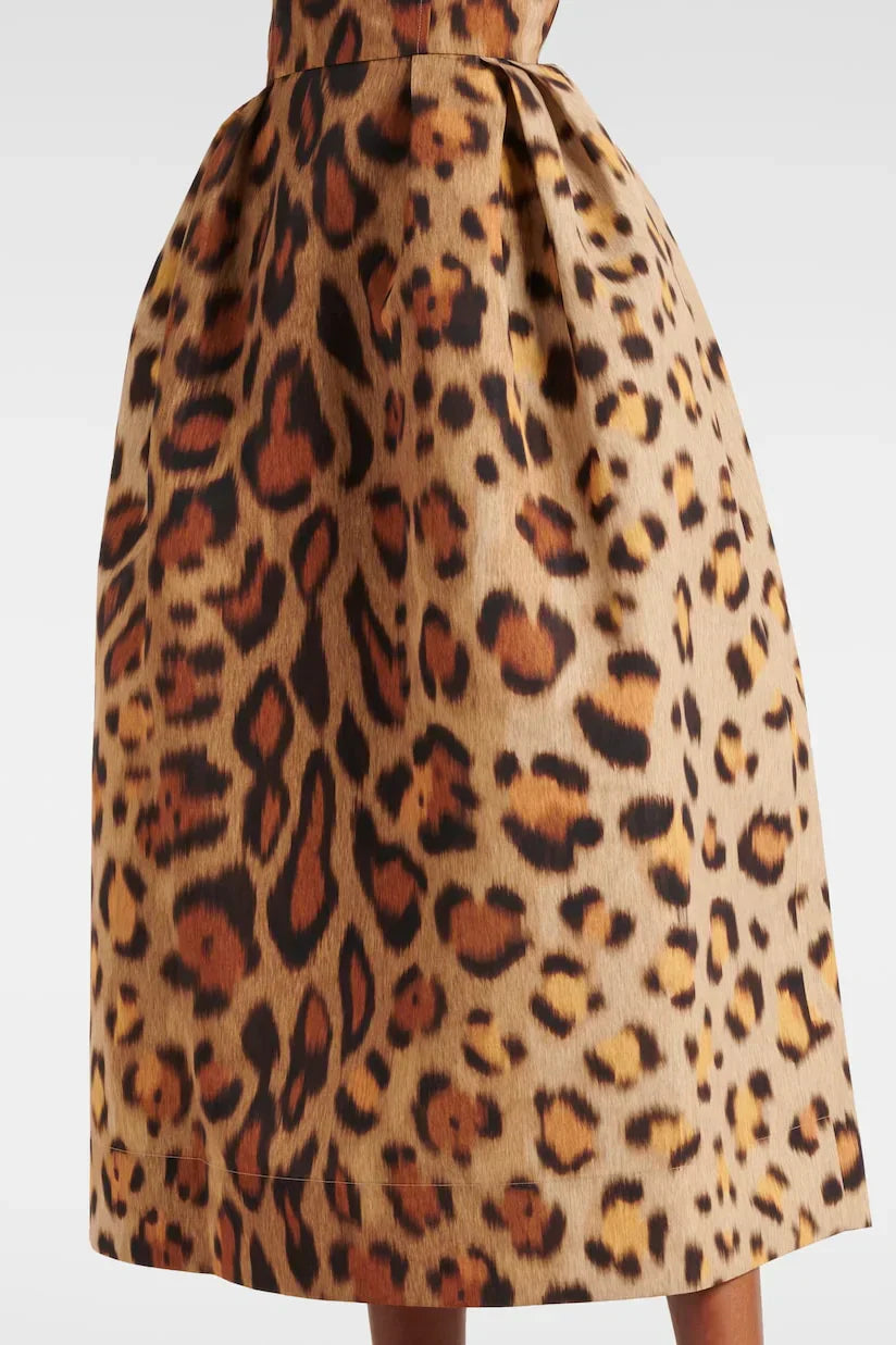 Lila | Elegant Dress with Leopard Print