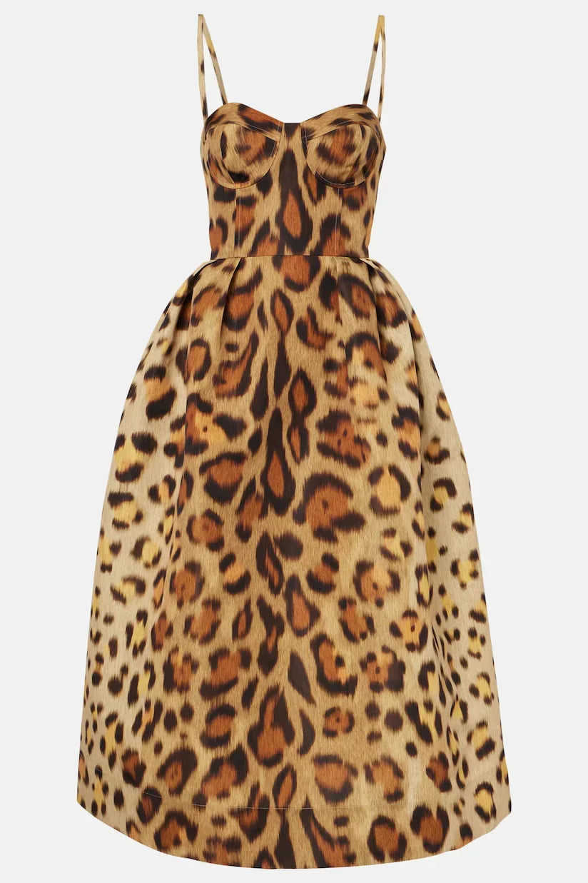 Lila | Elegant Dress with Leopard Print