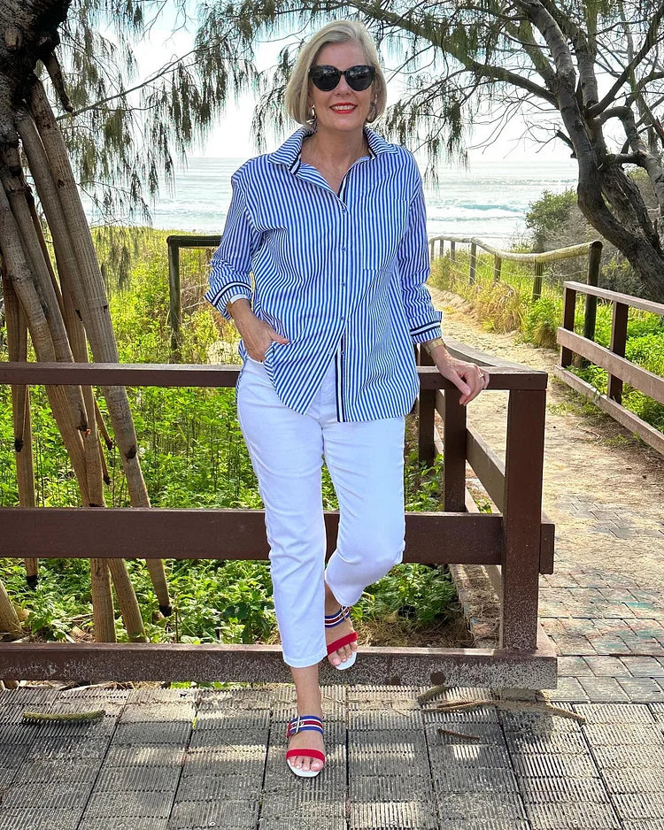 Lisette | Modern Striped Blouse