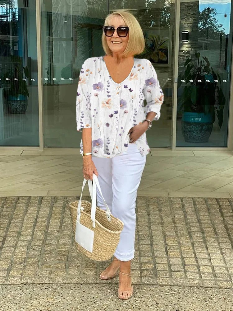 Joanne | Printed Button Tunic