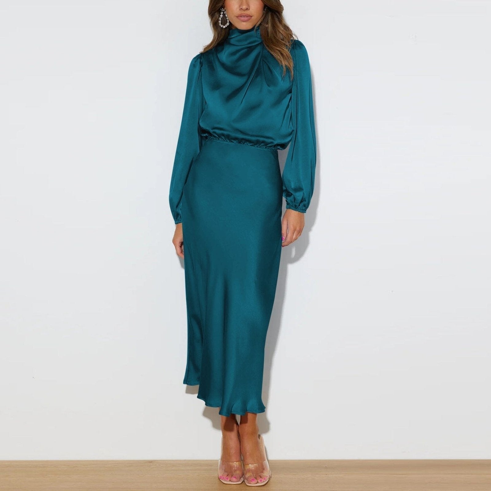 Evelyn™ | Elegant Silk Dress with Long Sleeves