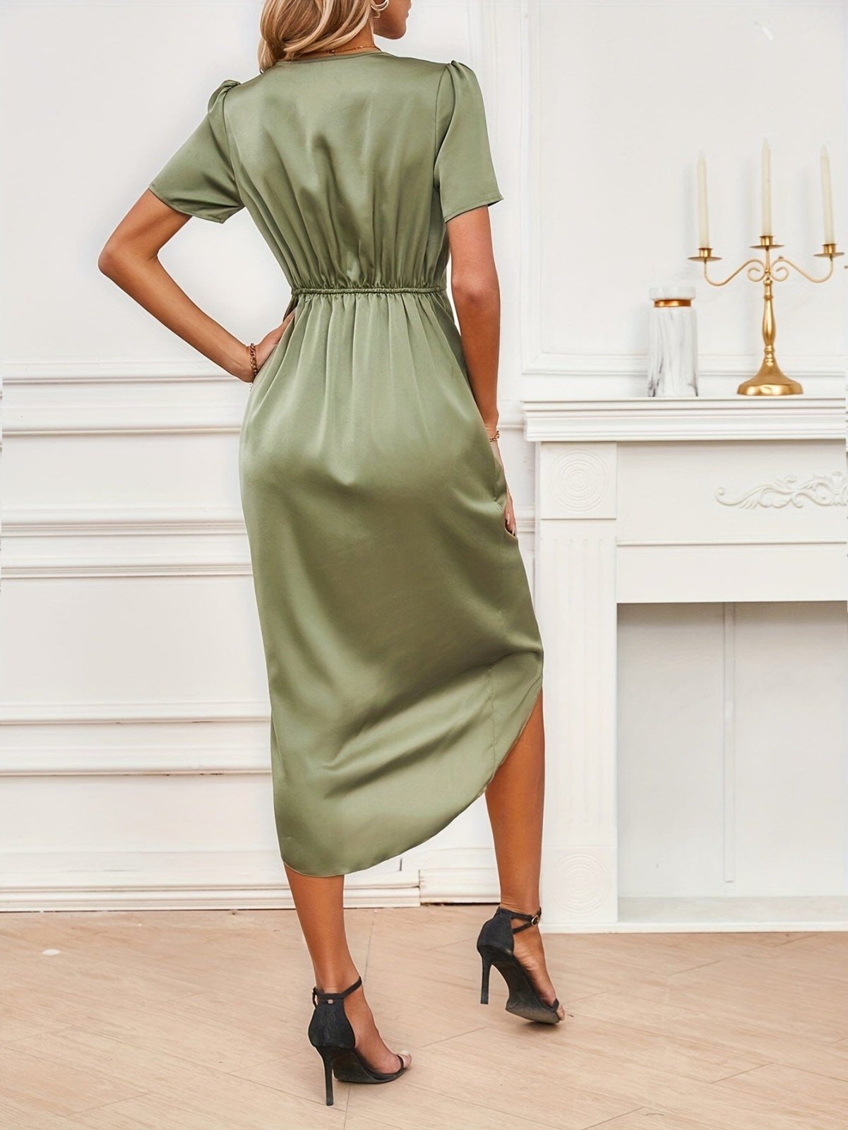 Floryn™ | Elegant Satin Wrap Dress