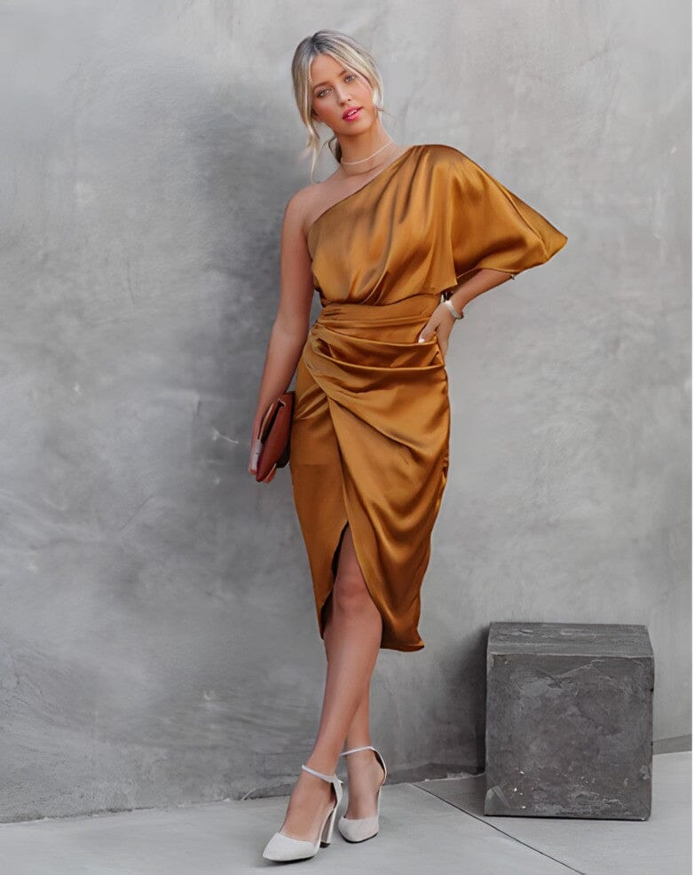 Kyra™ | Elegant Silk Dress with Slits