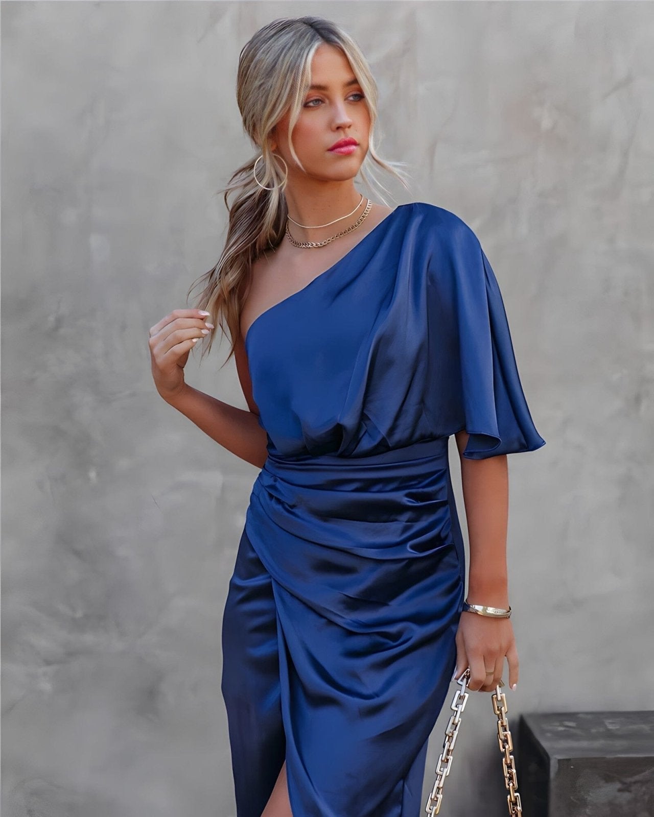 Kyra™ | Elegant Silk Dress with Slits