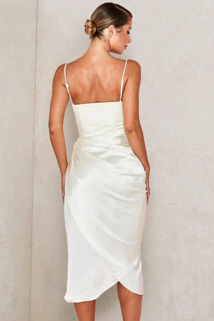 Scarlett™ | Luxe Silk Maxi Dress with Corset