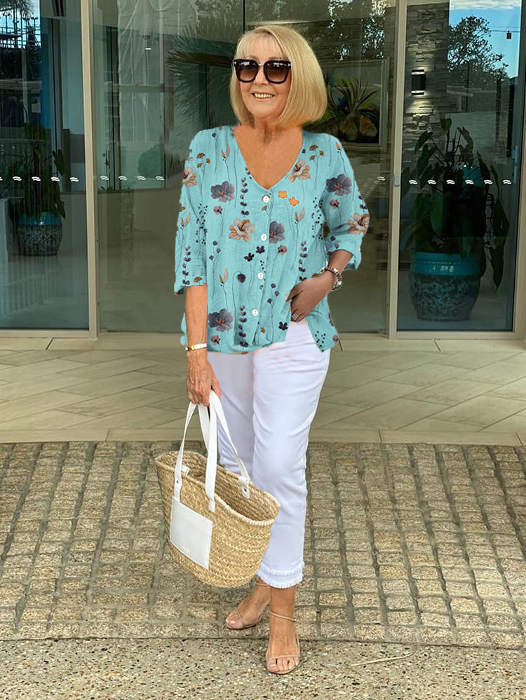 Joanne | Printed Button Tunic