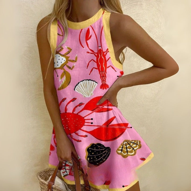 Elisa™ | Mini Dress with Coastal Print