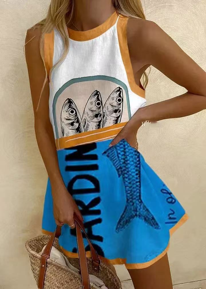 Giorgia™ | Blue Print Minidress