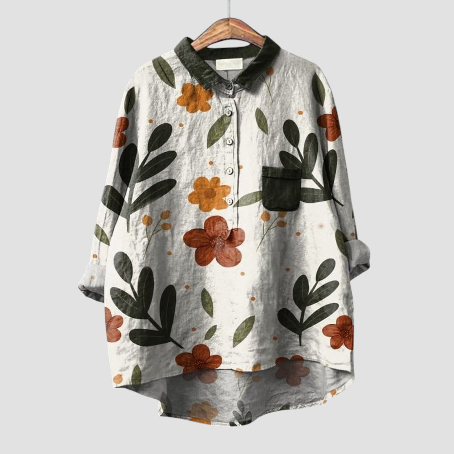 CLARISSA | Oversized Floral Shirt with a Natural and Authentic Style