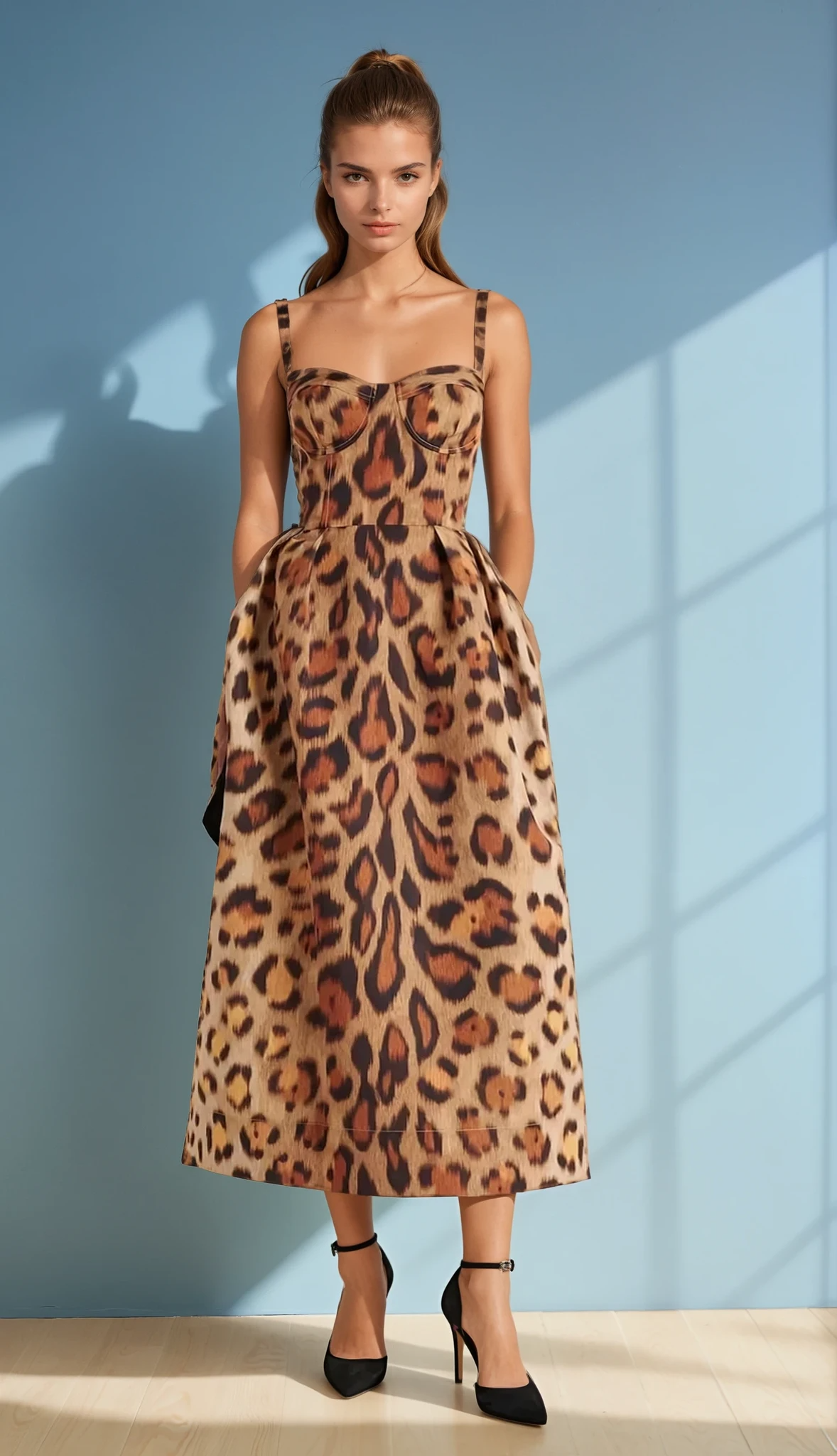 Lila | Elegant Dress with Leopard Print