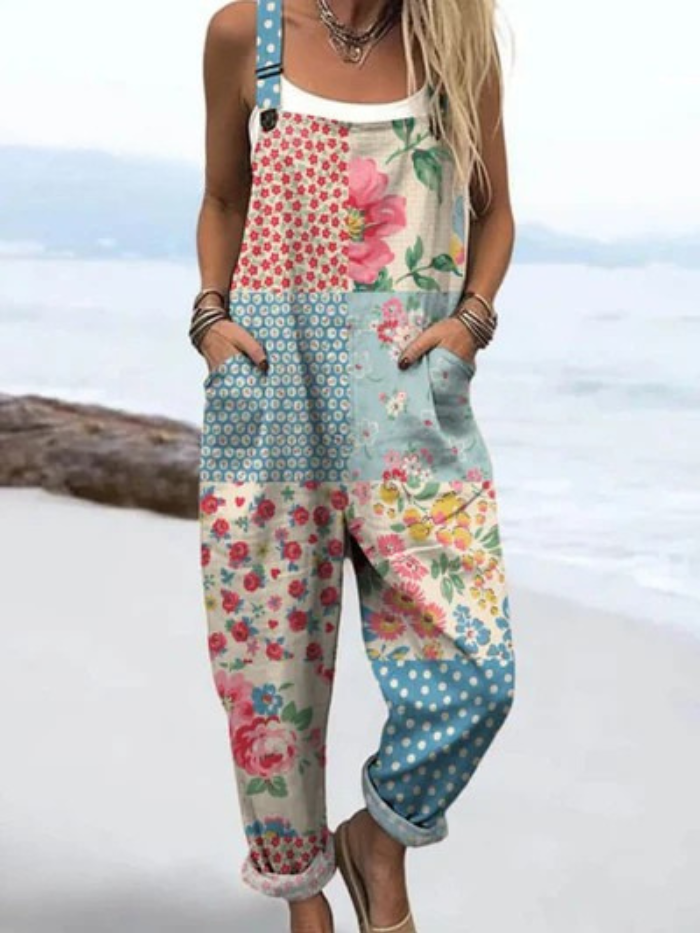 Elara | Vintage Patchwork Dungarees