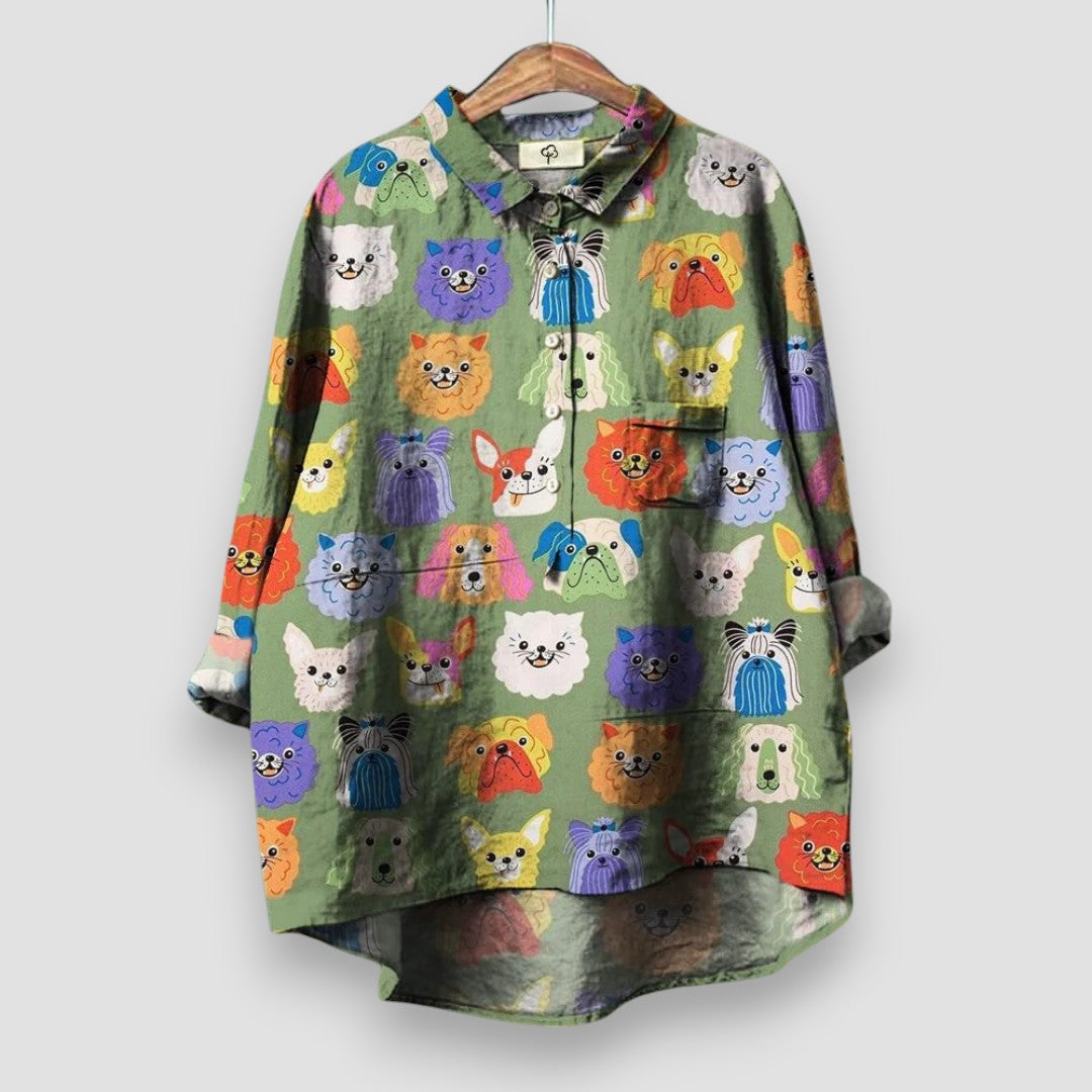 MATILDA | Elegant Women's Shirt with Artistic Print