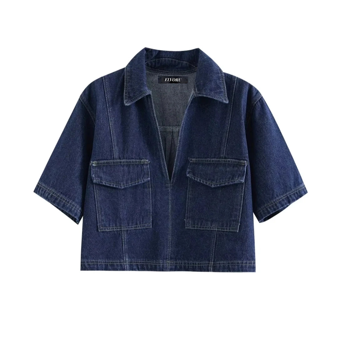 Sofia | Denim Set with Short Skirt